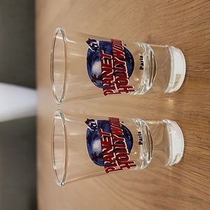 Set of 2 Planet Hollywood Paris Shot Glasses